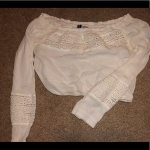 H&M off the shoulder long crop top